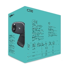 Веб-камера Logitech C310 HD 1280x720, 30 кадр/с, USB Type-A, микрофон (шумоподавление), автоосвещение, универсальное крепление
