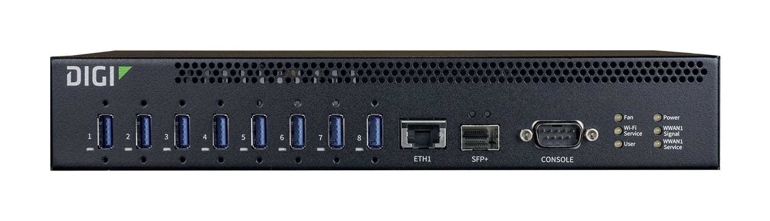 Коммутатор Digi AnywhereUSB 8 Plus eight USB 3.1 Gen 1 Ports, single 10M/100M/1G/10G Ethernet, single SFP+, 12VDC