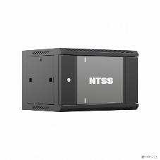 Шкаф настенный телекоммуникационный NTSS W 9U 600х450х500 мм, 2 профиля 19, дверь стеклянная, боковые стенки съемные, задняя стенка, разобранный, черный RAL 9005 NTSS-W9U6045GS-2BL