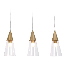 Светильник подвесной TR3669/3 BS/CL латунь/прозрачный E14/3 max 40W 590*120*850