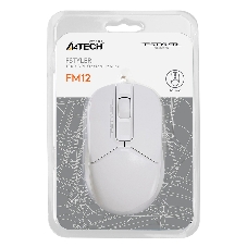 Мышь проводная A4Tech Fstyler FM12S белый, 1200 dpi, USB, кнопки - 3
