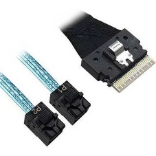 Кабель Broadcom 05-60003-00 Slimline SASx8 (SFF8654) -to- 2 SAS HD x4 (SFF8643)+ SFF9402, 1M