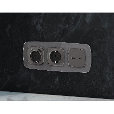 Рамка OMEGA Radian (Антрацит серый Стекло органическое) 2-ая OF320652