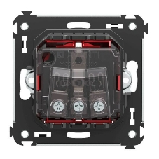 Розетка DKC Avanti 4401003 2P+E со шторками, красный квадрат