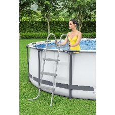 56950 BW, Bestway, Каркасный бассейн Steel Pro Max 427х107см, 13030л, фил.-насос 3028л/ч, лестница, тент, уп.1