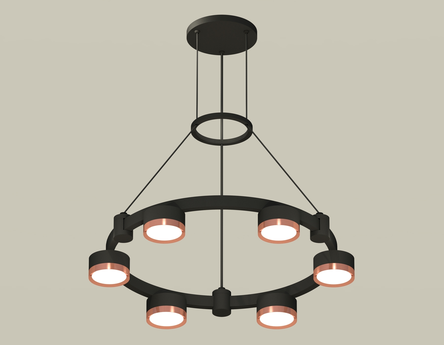 Светильник Ambrella light XR92051103/6 SBK/PPG черный песок/золото розовое полированное GX53 (A9205, C9232, N8126)