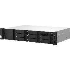 Сетевое хранилище SMB QNAP TS-873AeU-RP-4G NAS 8 HDD trays, 2x 2.5 GbE. 64-bit 4-core AMD V1500B 2,2 GHz, 4 Gb. RAM (1*4 Gb) up to 32Gb (2*16 Gb), 2 x M2 2280 (PCIe Gen3 x 1), 2xPSU W/o rail kit RAIL-B02