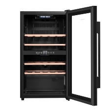 Винный шкаф Maunfeld MFWC-85D28 черный, 80 л, 2 отсека, 28 бут., класс G