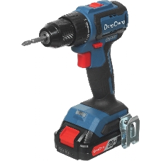 Дрель-шуруповерт DongCheng DCJZ2040, 20 В, 2 Ач, 45 Нм, бесщеточный