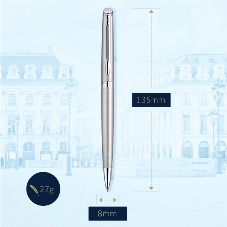 Ручка шариковая Waterman Hemisphere (CWS0920470) Steel CT M, синие чернила, подарочная коробка