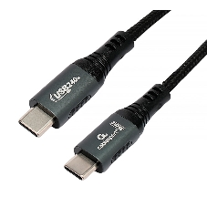 Кабель USB2.0 Cablexpert ССP-USB2.0-240W-1M Type-C/Type-C, 5А, 240Вт, PD3.1/QC4.0, медь, алюминиевые коннекторы, оплетка, 1м, черный, пакет