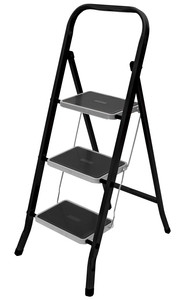 Стремянка ZALGER 9910-3 Jet черный 3 cт с ковриком сталь