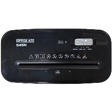 Шредер Office Kit S45N 2x13 черный (секр.P-5) фрагменты 6лист. 14лтр. скобы пл.карты