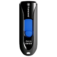 Флешка USB Transcend JetFlash 790 (TS64GJF790K), 64 Gb, USB 3.0, R/W 90/40, черный/синий