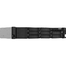 Сетевое хранилище SMB QNAP TS-873AeU-RP-4G NAS 8 HDD trays, 2x 2.5 GbE. 64-bit 4-core AMD V1500B 2,2 GHz, 4 Gb. RAM (1*4 Gb) up to 32Gb (2*16 Gb), 2 x M2 2280 (PCIe Gen3 x 1), 2xPSU W/o rail kit RAIL-B02