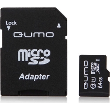 Флеш карта QUMO QM64GMICSDXC10U1 64Gb MicroSDXC Class 10 UHS-I, SD adapter