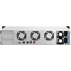 Сетевое хранилище SMB QNAP TS-873AeU-RP-4G NAS 8 HDD trays, 2x 2.5 GbE. 64-bit 4-core AMD V1500B 2,2 GHz, 4 Gb. RAM (1*4 Gb) up to 32Gb (2*16 Gb), 2 x M2 2280 (PCIe Gen3 x 1), 2xPSU W/o rail kit RAIL-B02