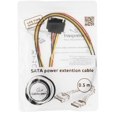 Удлинитель кабеля питания SATA Cablexpert CC-SATAMF-02, 15pin(M)/15pin(F), 50 см