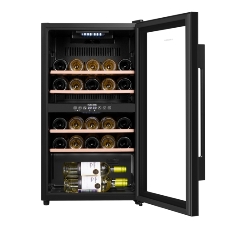Винный шкаф Maunfeld MFWC-85D28 черный, 80 л, 2 отсека, 28 бут., класс G