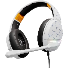Гарнитура Oklick HS-L710G белый/чёрный, проводная, USB, подсветка