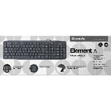 Клавиатура проводная Defender Element HB-520, USB, черный