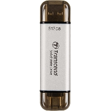 Внешний SSD Transcend USB-C 512GB TS512GESD310S серебристый USB-A