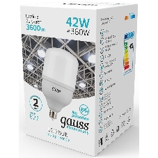 Лампа светодиодная Gauss Elementary T120 42Вт цок.:E27 цилин. 220B 3600K св.свеч.белый нейт. (упак.:1шт)