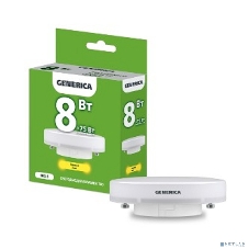 Лампа cветодиодная LED T80 IEK LL-T80-08-230-30-GX53-G таблетка 8Вт 230В 3000К GX53 GENERICA