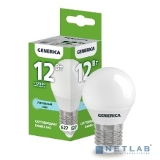 Лампа светодиодная G45 шар 12Вт 230В 6500К E27 GENERICA