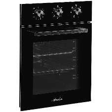 Встраиваемый духовой шкаф Monsher MOE 4563 Noir, электрический, High-Tech, объем 50 л, конвекция, гриль, 3 стекла в дверце, съемные стекла, съемная дверца, телескопические направляющие, черный