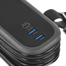 Удлинитель Cablexpert Exnovo mini, EXN-1-CU2-B-1.13, 1р, 16А, 1xType-C PD, 20 Вт, 2хUSB QC, 18Вт, 1.13м, ур.защиты 1+, черный, коробка