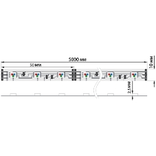 Лента светодиодная открытая, 10 мм, IP23, SMD 5050, 60 LED/m, 12 V, цвет свечения RGb