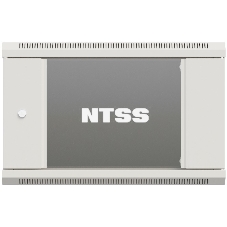 Шкаф коммутационный NTSS Премиум (NTSS-W6U6045GS-2) настенный 6U 600x450 мм пер. дв. стекл 60 кг серый IP20 сталь