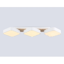 Светильник Ambrella light FL4877/3 WH/WD белый/дерево 54W 3000-6000K 680*200*70 (без ПДУ)