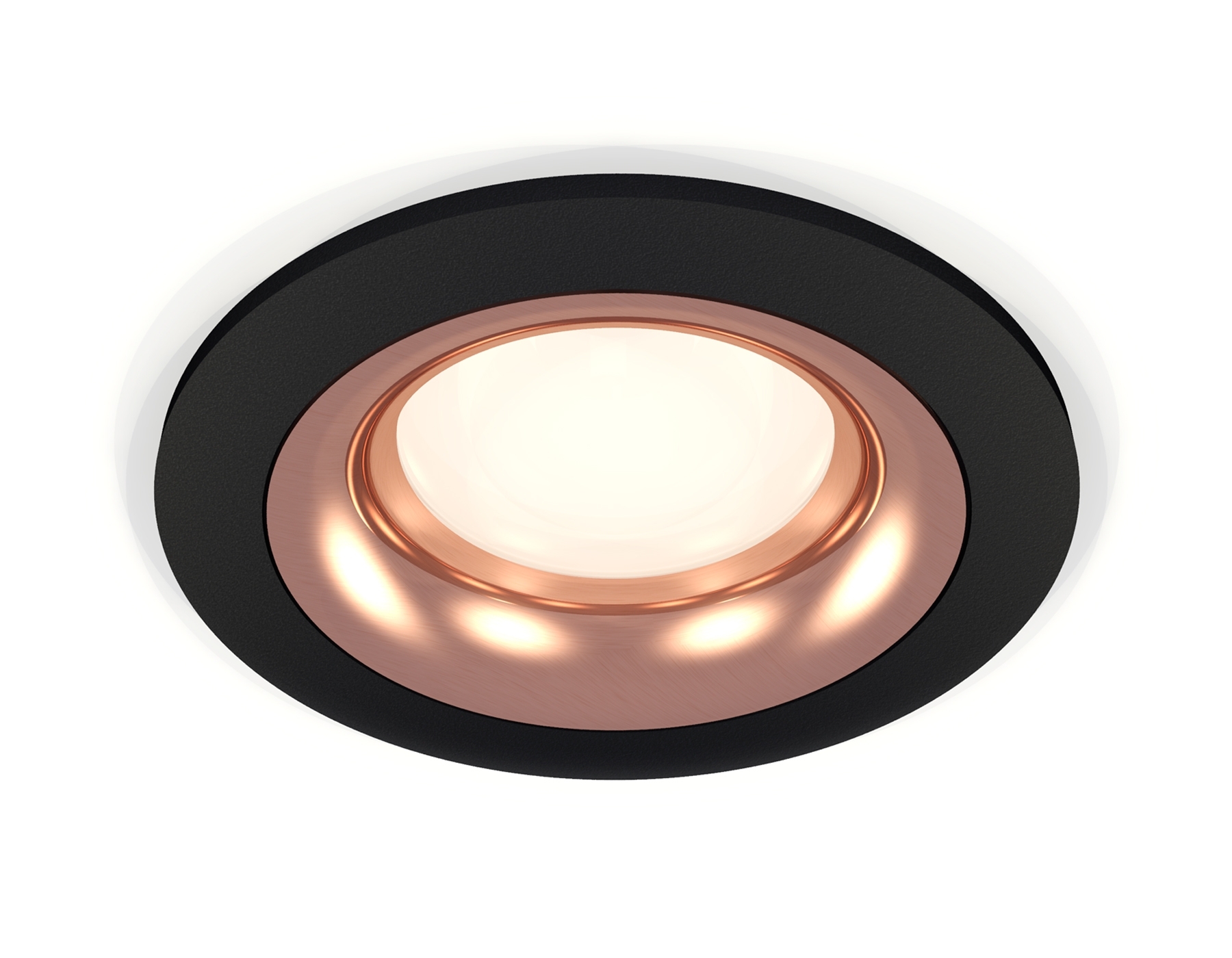 Комплект встраиваемого светильника Ambrella light XC7622006 SBK/PPG черный песок/золото розовое полированное MR16 GU5.3 (C7622, N7015)