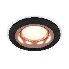 Комплект встраиваемого светильника Ambrella light XC7622006 SBK/PPG черный песок/золото розовое полированное MR16 GU5.3 (C7622, N7015)