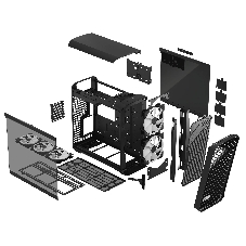 Компьютерный корпус Fractal Design Torrent Black RGb TG Light Tint / E-ATX, TG, 2x3.5, 4x2.5, 7xPCI, 1xUSB-C, 2xUSB 3.0 / 2x180мм, 3x140мм ARGB fans inc. / FD-C-TOR1A-04