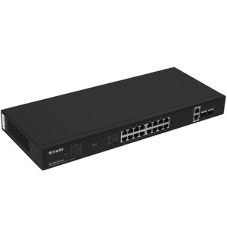 Коммутатор неуправляемый PoE Tenda TEG1120P-16-150W 18 портов, 18x1 Гбит/с, PoE 16х30 Вт (до 150Вт), SFP 2x1 Гбит/с