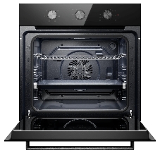 Духовой шкаф MONSHER MOE 6023 PTN Noir, High-Tech, 78 л, поворотное управление, таймер, 6 режимов, макс. температура 310 градусов, телескопические направляющие (на 1 уровень), энергоэффективность А, цвет черный