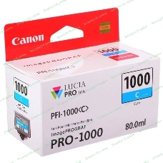 Картридж струйный Canon PFI-1000 C для IJ SFP PRO-1000 WFG. Голубой. 80 мл.