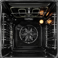 Встраиваемый духовой шкаф Monsher MOE 4563 Noir, электрический, High-Tech, объем 50 л, конвекция, гриль, 3 стекла в дверце, съемные стекла, съемная дверца, телескопические направляющие, черный