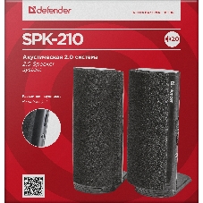 Акустическая система Defender SPK-210 2.0, 2x2W, разъем для наушников 65210