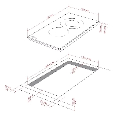 Варочная панель Monsher MHE 35 High-Tech, Hi-Light, 30 см, 2 конфорки, 9 уровней мощности, слайдерное управление, автоматическое отключение, индикация остаточного тепла, пауза, таймер, черный