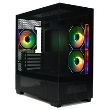 Компьютерный корпус XASTRA Q500M 3ARGb-C10 Black mATX/Aquarium/Screewless/ 3x120мм ARGb PWM FM fans/Argb+PWM HUB 10port/ Q500M-3FM12A-C10