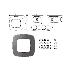 Рамка OMEGA Radian (Антрацит серый Стекло органическое) 4-ая OF320654