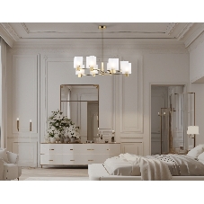 Люстра Ambrella light LH57033/8 BS/SM латунь/дымчатый E14/8 max 40W D830*710