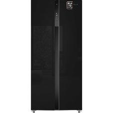 Холодильник Weissgauff WSBS 500 Inverter NoFrost Black двухкамерный 270/180л морозилка слева, No Frost, Side by Side