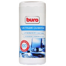 Салфетки Buro BU-Ascreen для экранов мониторов/плазменных/ЖК телевизоров/ноутбуков туба 100 шт влажных
