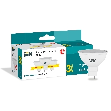 Лампа cветодиодная IEK LED MR16 софит 7Вт 230В 4000К GU5,3 (3шт/упак)