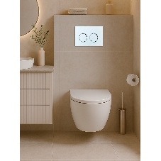 Инсталляция с унитазом комплект BAU IDEAL 6 в 1: унитаз подвесной безободковый торнадо Bau Hotel 53х36, быстросъемное сиденье микролифт, кнопка смыва BAU Round, белый/хром